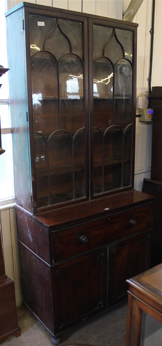 Mahogany glazed bookcase